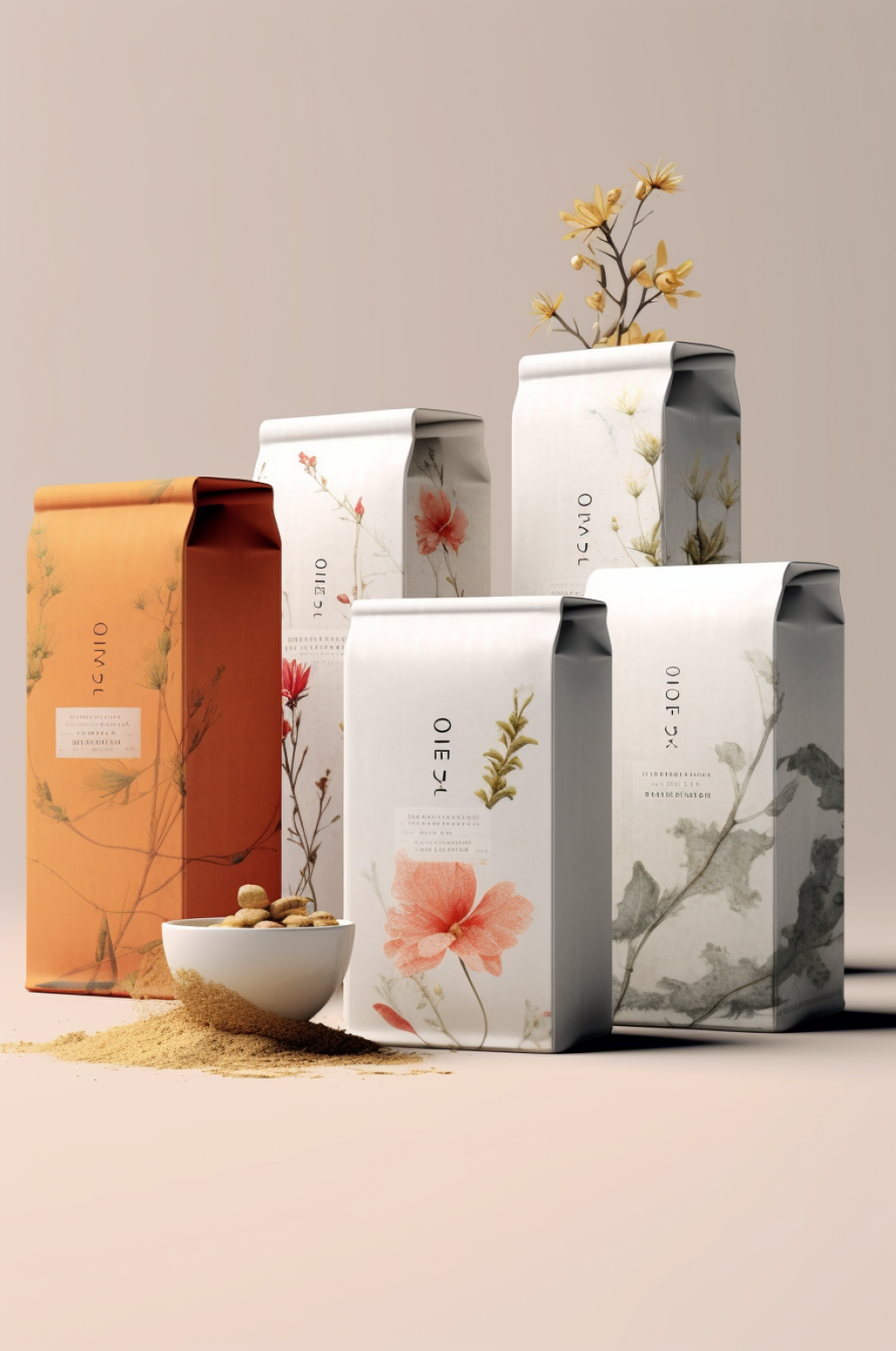 AI數(shù)字藝術(shù)茶葉罐裝包裝樣機模型素材
