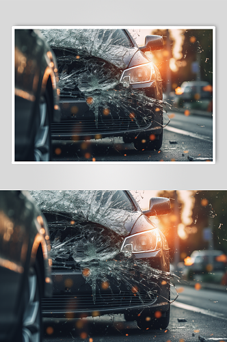 AI数字艺术高清车祸摄影图片