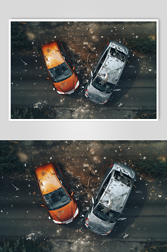 AI数字艺术惨烈车祸摄影图片