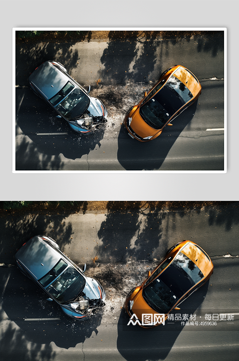 AI数字艺术惨烈车祸摄影图片素材