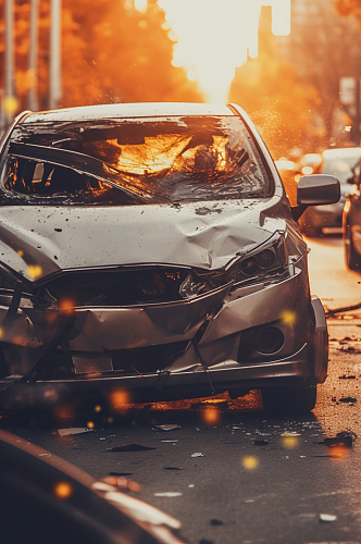 AI数字艺术清晰车祸摄影图片