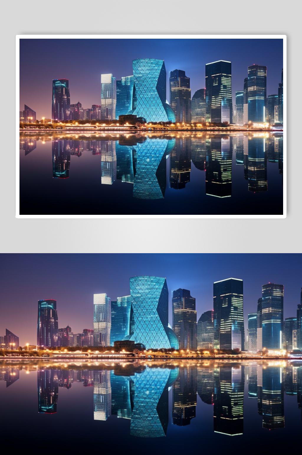 AI数字艺术城市天际线风光风景摄影图素材