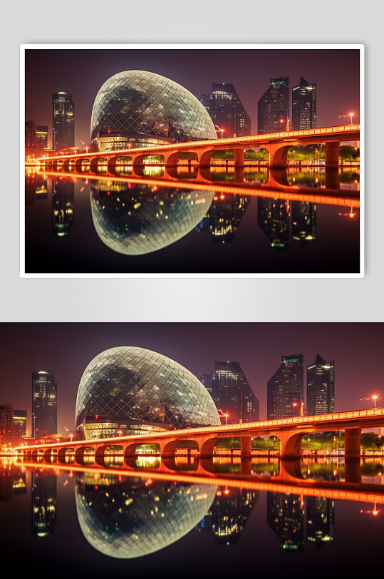 AI数字艺术城市天际线风光风景摄影图