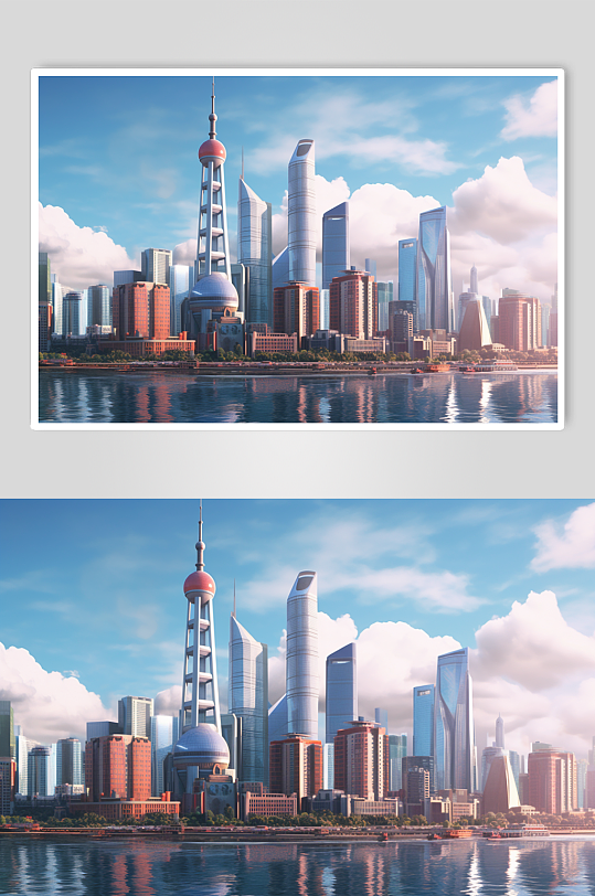 AI数字艺术城市天际线风光风景摄影图