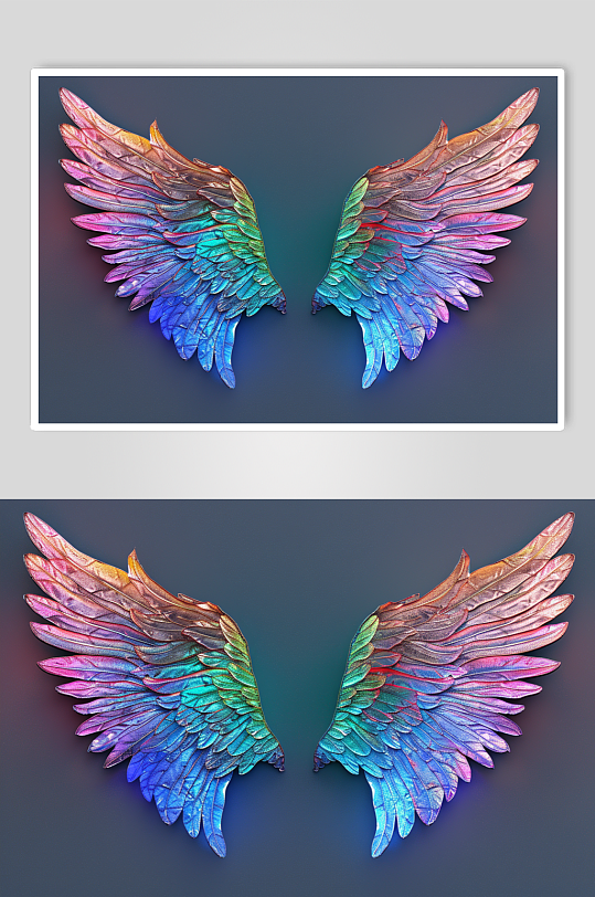 AI数字艺术翅膀图片
