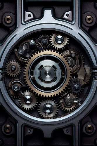 AI数字艺术极简工厂工业机械齿轮图片