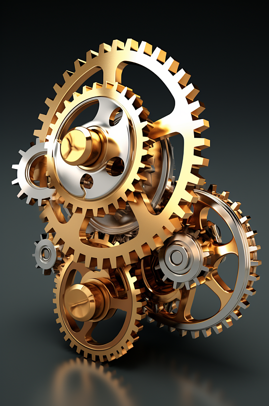 AI数字艺术工厂工业机械齿轮图片-众图网