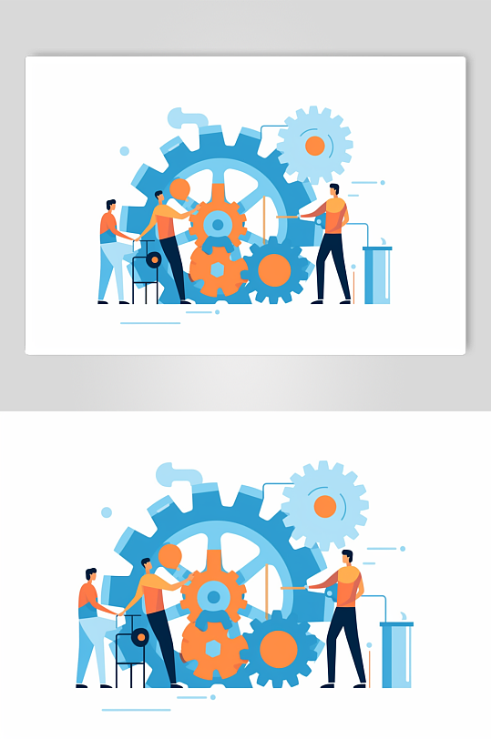 AI数字艺术创意企业工业机械齿轮插画元素-众图网