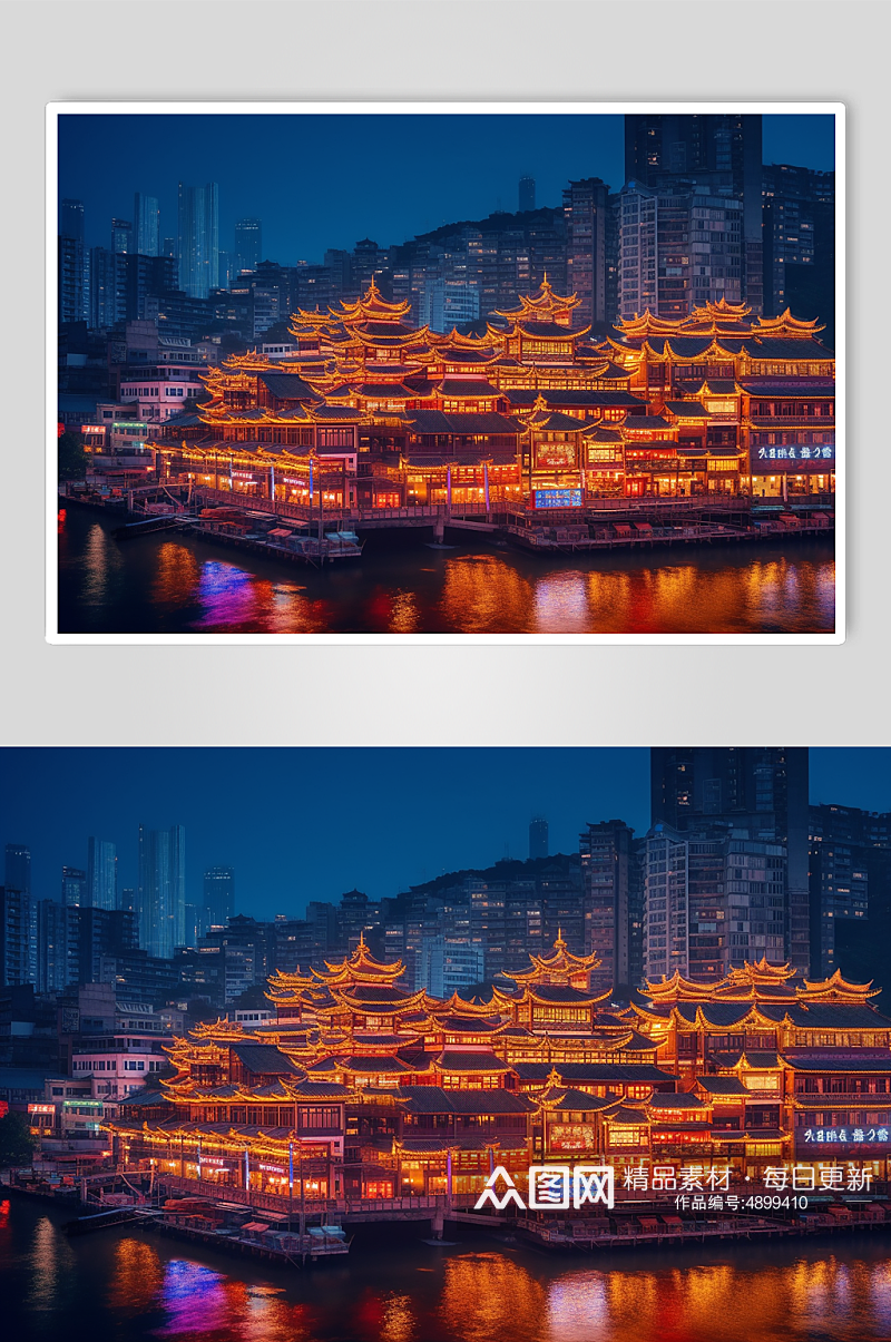 AI数字艺术国内城市重庆景点风景摄影图片素材