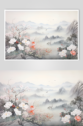 AI数字艺术古风重阳节创意插画背景