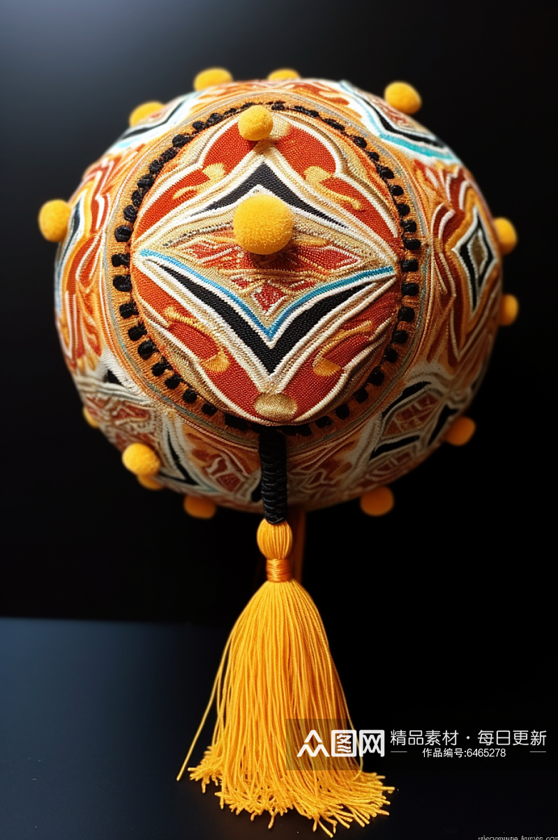 AI数字艺术传统手工艺品绣球摄影图素材