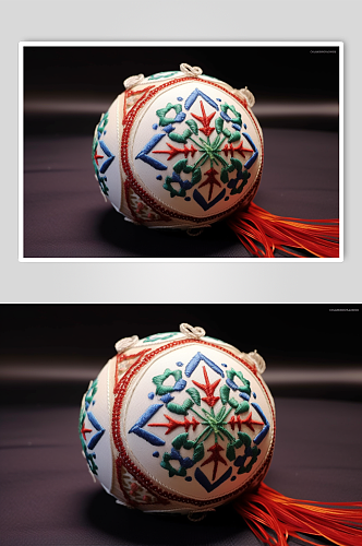 AI数字艺术传统手工艺品绣球摄影图