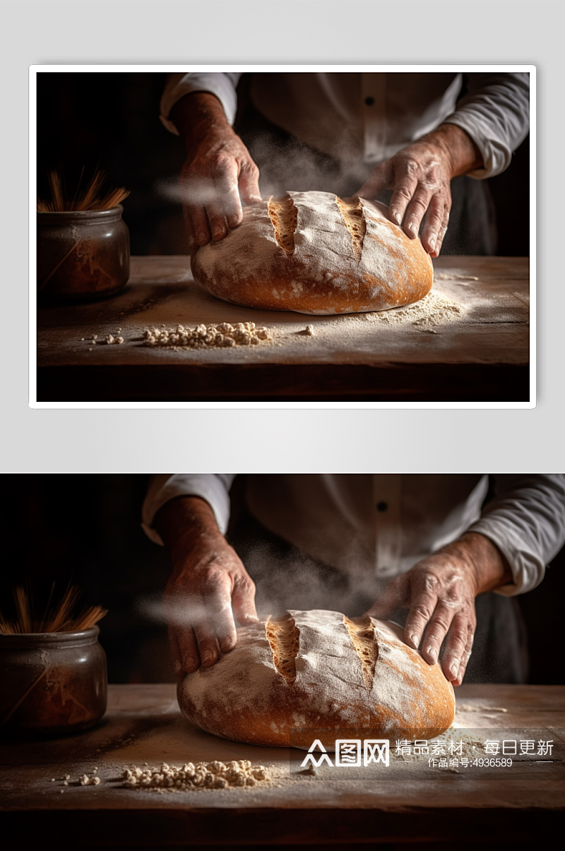 AI数字艺术超清厨房揉面擀面烘焙摄影图片素材