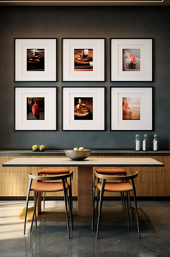 AI数字艺术厨房装修效果图室内设计摄影图