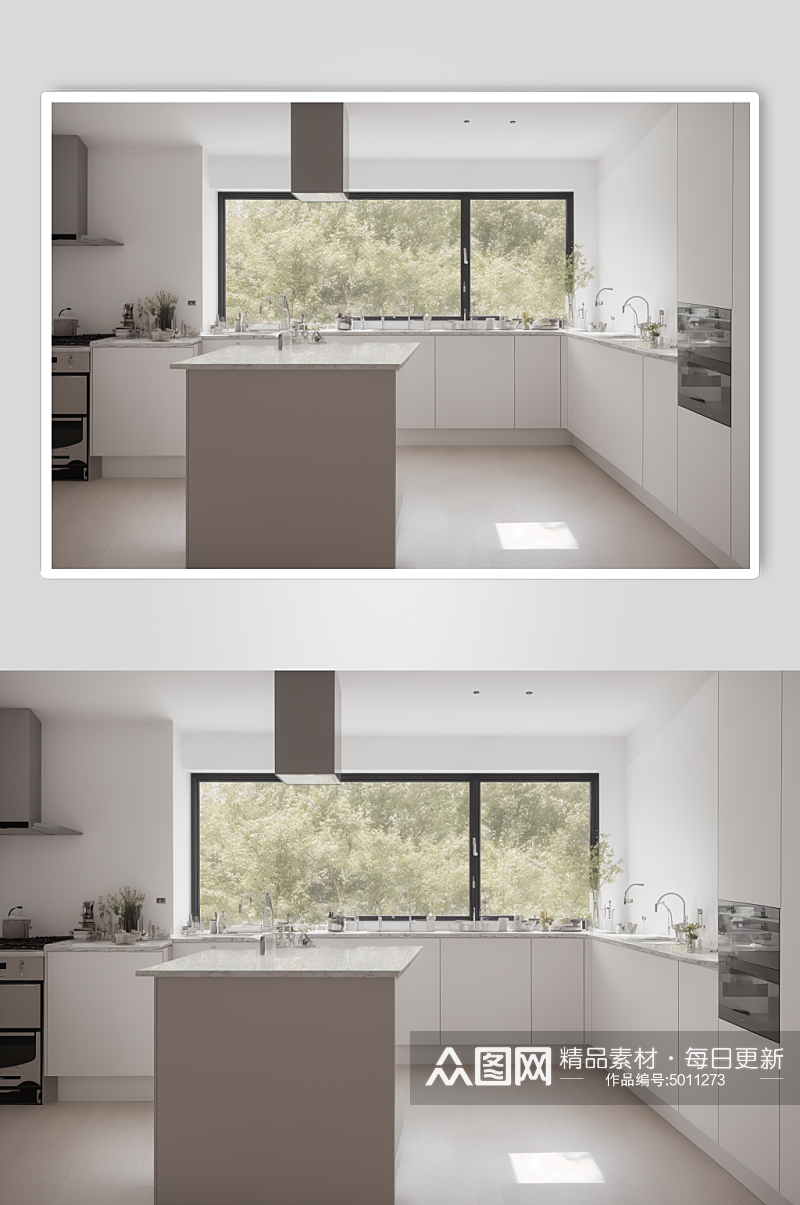AI数字厨房装风格图室内设计摄影图素材