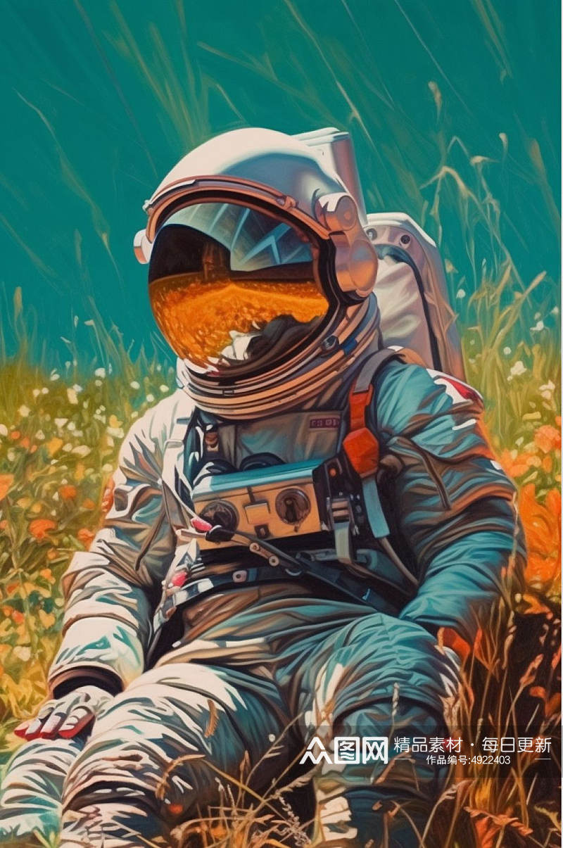 AI数字艺术高清宇航员春分摄影图片素材