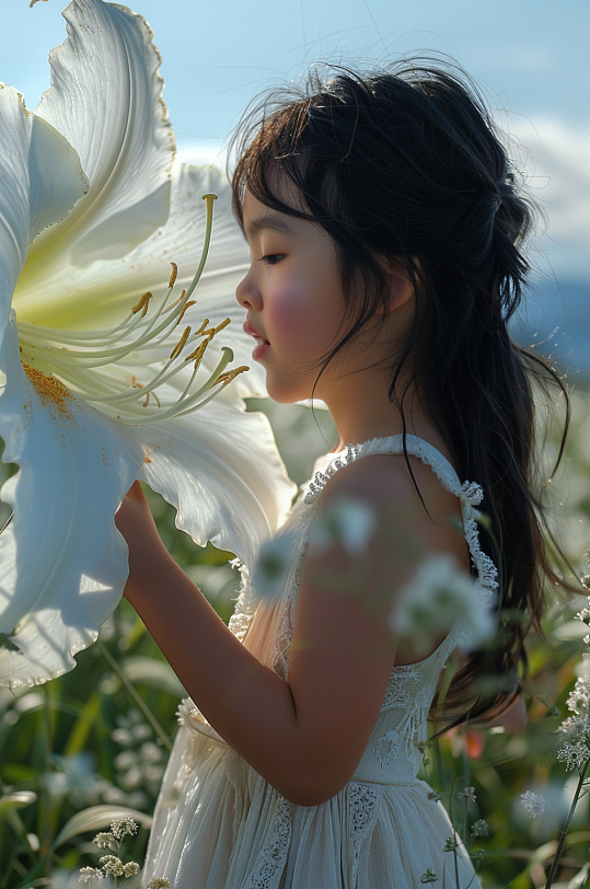 AI数字艺术春季儿童肖像人物摄影图-众图网