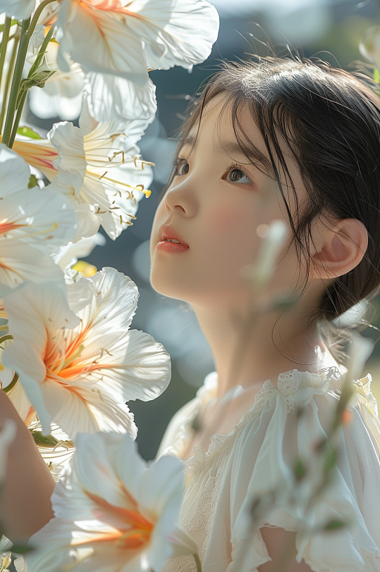 AI数字艺术春季儿童肖像人物摄影图-众图网