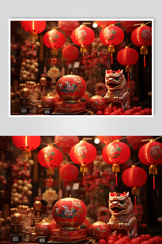 AI数字艺术新年春节新春年货背景摄影图-众图网