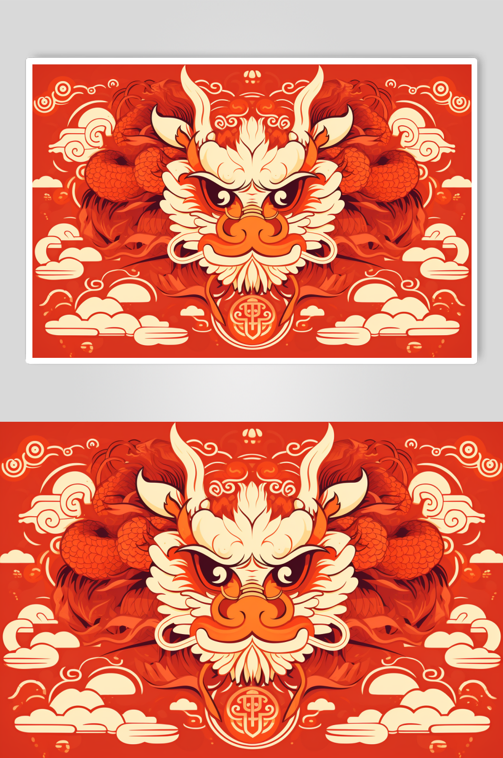 AI數(shù)字藝術(shù)春節(jié)神獸年獸形象插畫素材