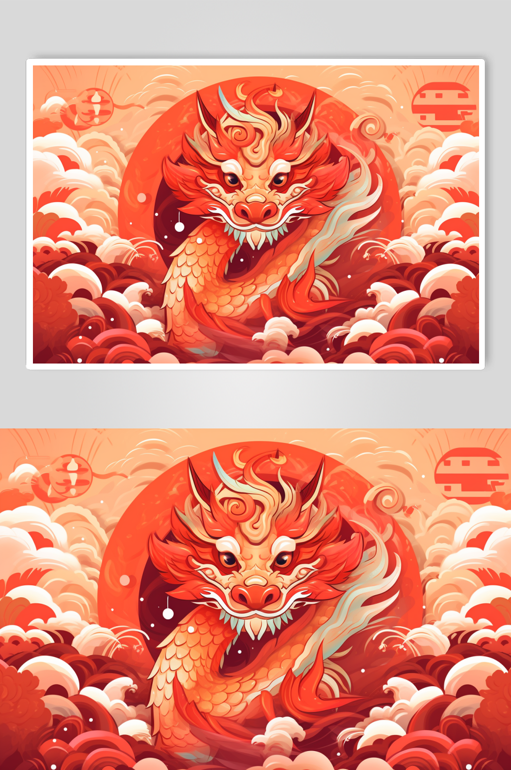 AI數(shù)字藝術(shù)春節(jié)神獸年獸形象插畫素材