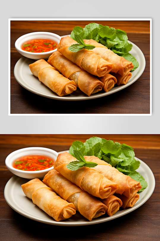 AI数字艺术春卷美食摄影图-众图网