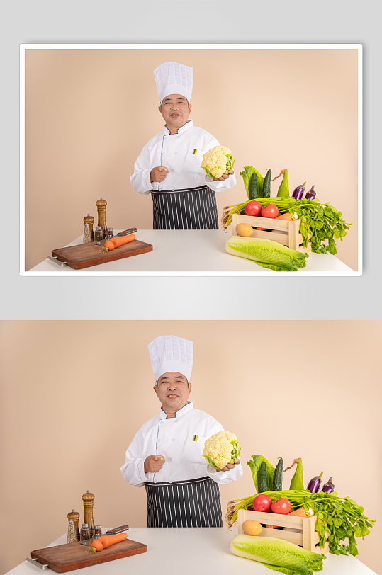 餐饮职场厨师服厨师人物摄影图片