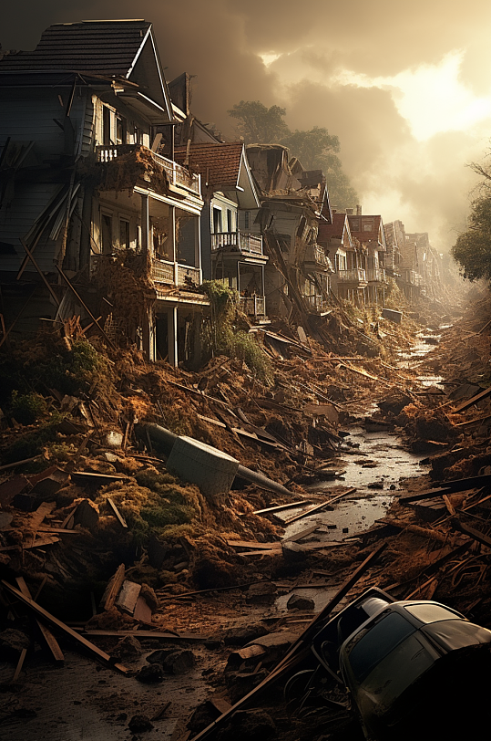 AI数字艺术自然灾害大风摄影图片