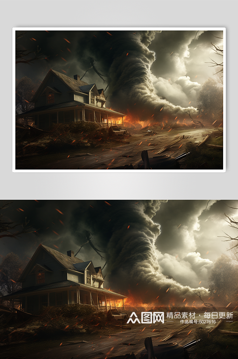 AI数字艺术自然灾害大风摄影图片素材