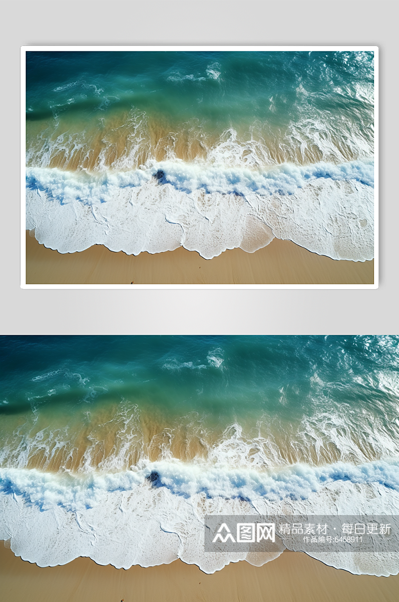 AI数字艺术大海和沙滩摄影图素材