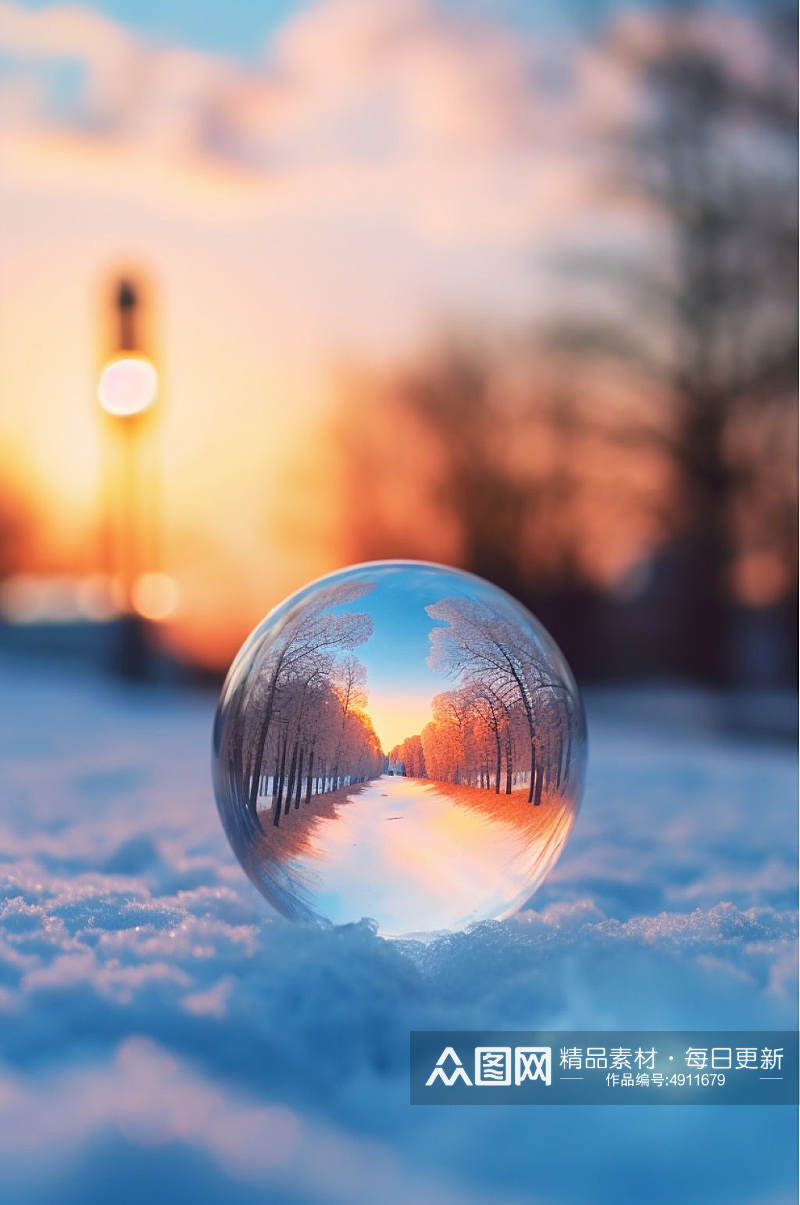 AI数字艺术高清雪景大寒摄影图片素材