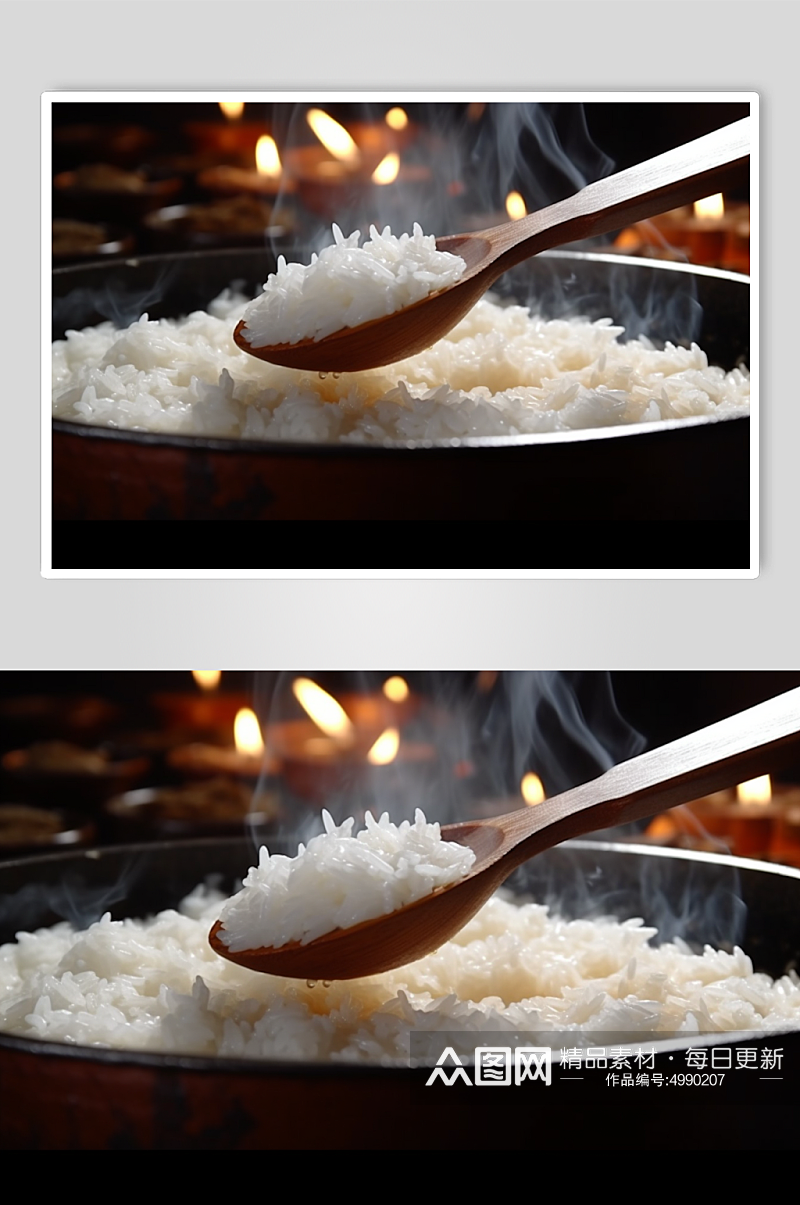 AI数字艺术简洁大米米饭粮食摄影图片素材