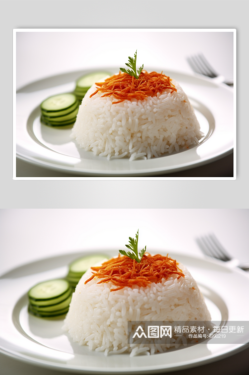 AI数字艺术清新大米米饭粮食摄影图片素材