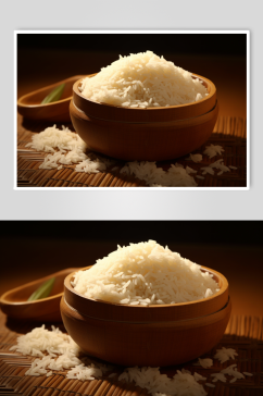 AI数字艺术清新大米米饭粮食摄影图片