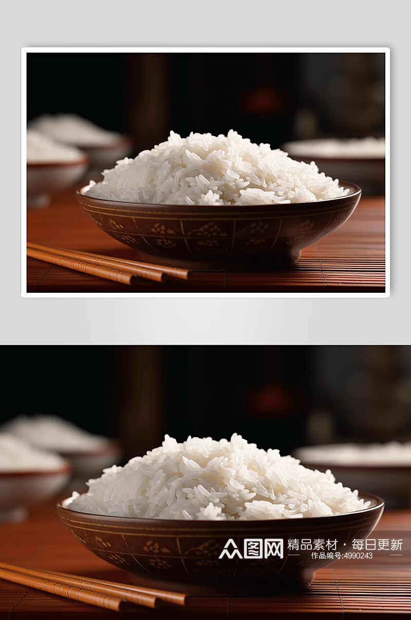 AI数字艺术高清大米米饭粮食摄影图片素材