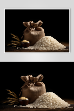 AI数字艺术简约大米粮食摄影图片