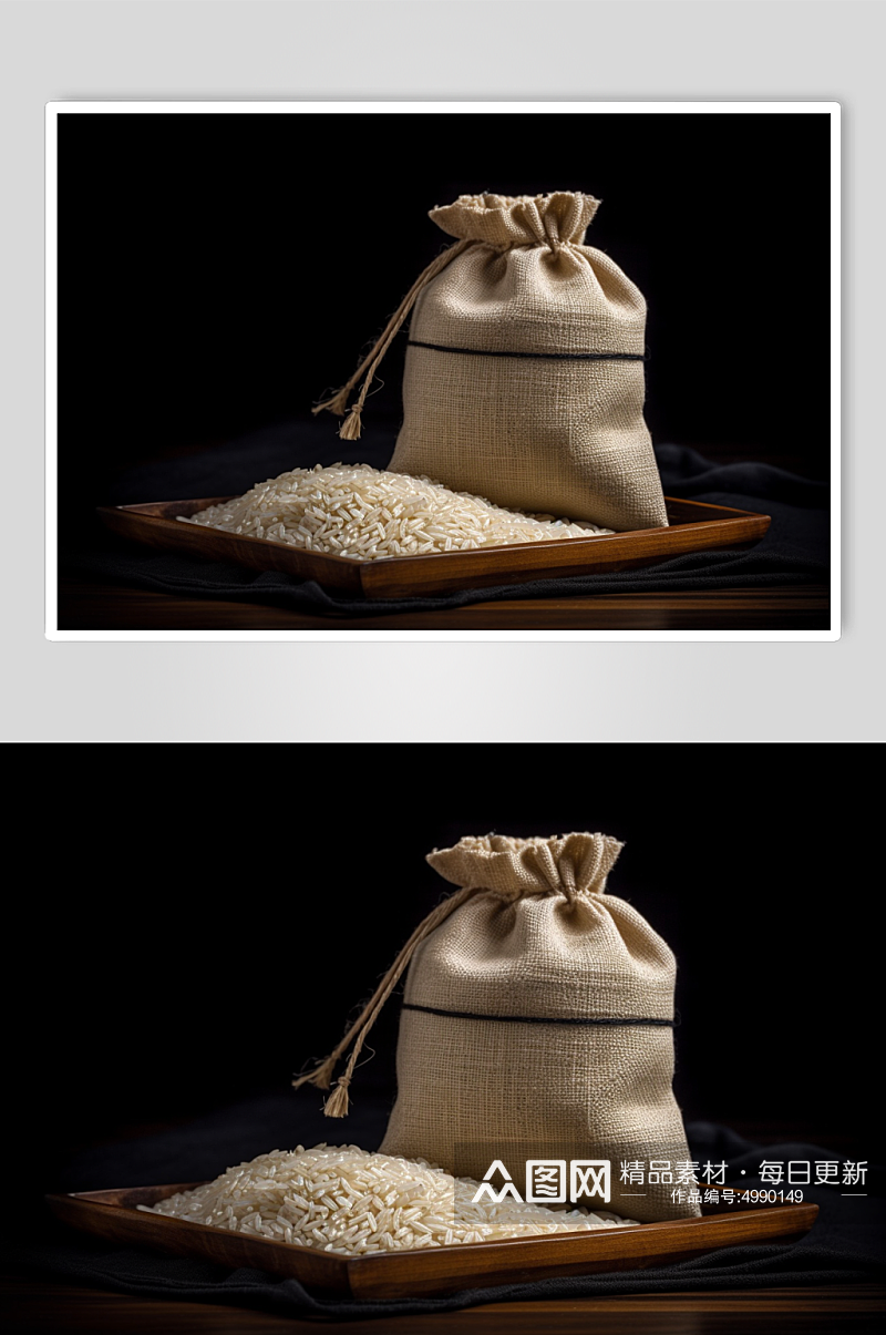 AI数字艺术简约大米粮食摄影图片素材