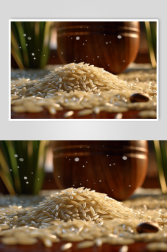 AI数字艺术原创大米粮食摄影图片