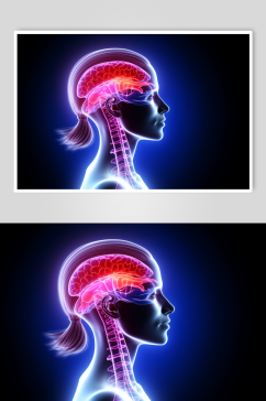 AI数字艺术医疗大脑图片