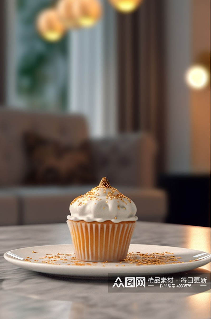 AI数字艺术高清杯子蛋糕甜品摄影图片素材