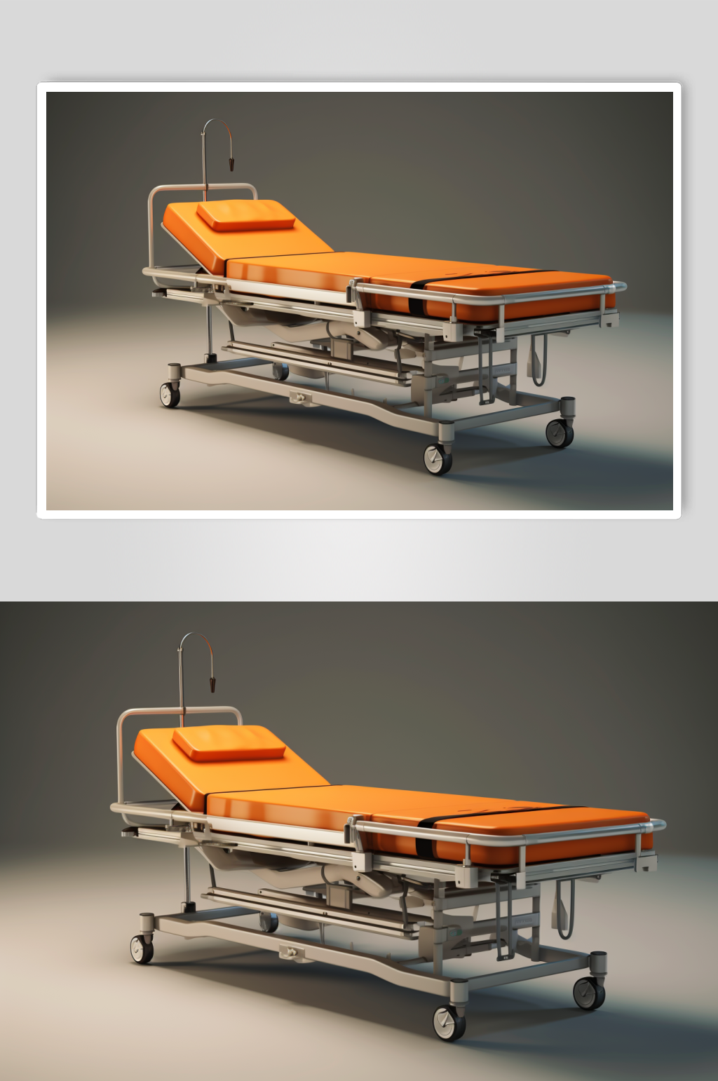 AI数字艺术极简担架医疗仪器摄影图片素材