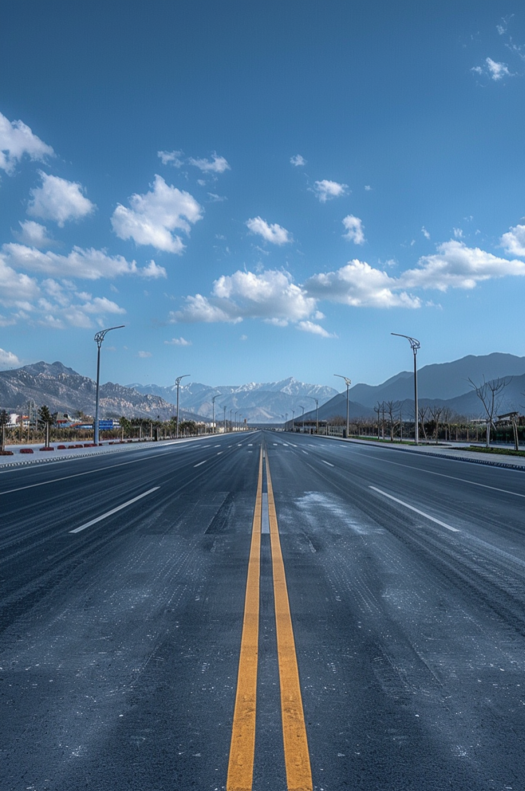 AI数字艺术马路道路沥青路图片素材