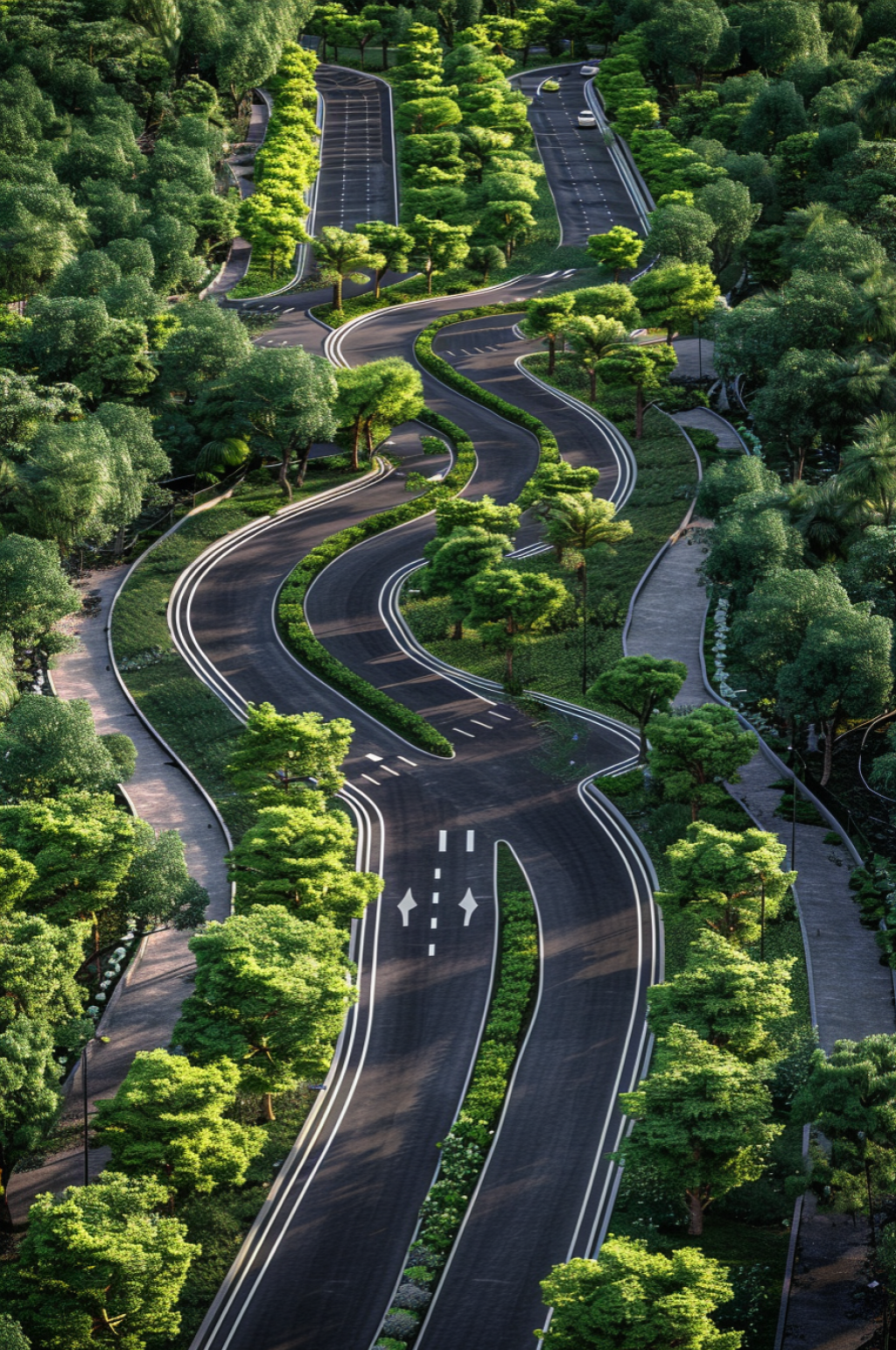 AI数字艺术马路道路沥青路图片素材