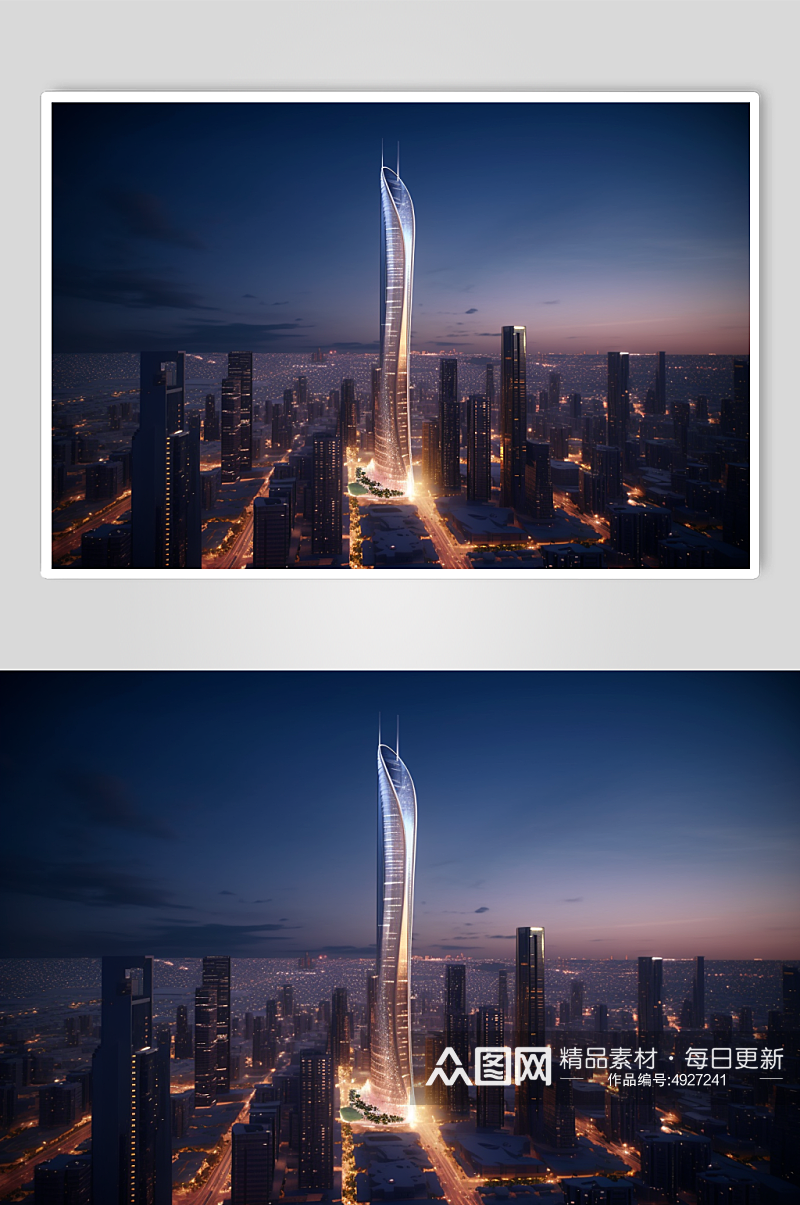 AI数字艺术高清城市建筑高楼大厦摄影图片素材