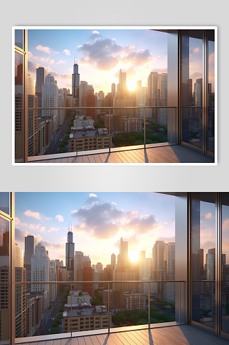 AI数字艺术高清城市建筑高楼大厦摄影图片