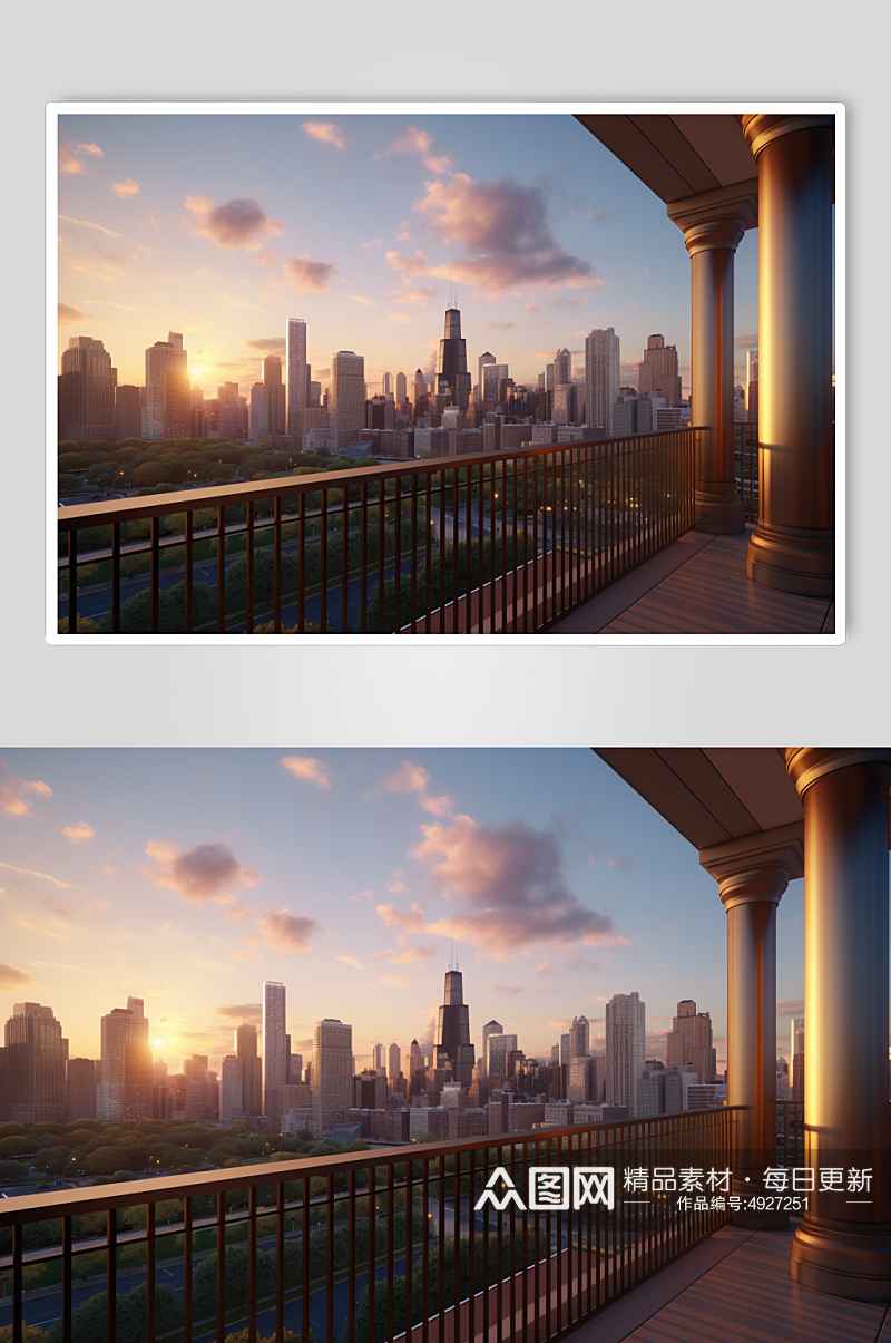 AI数字艺术高清城市建筑高楼大厦摄影图片素材