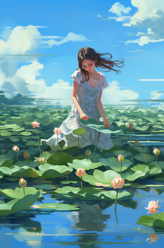 AI数字艺术大暑节气的图插画-众图网