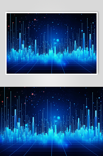 AI数字艺术科技风大数据数据可视化插画