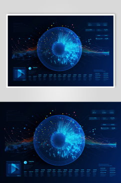 AI数字艺术科技风大数据数据可视化插画