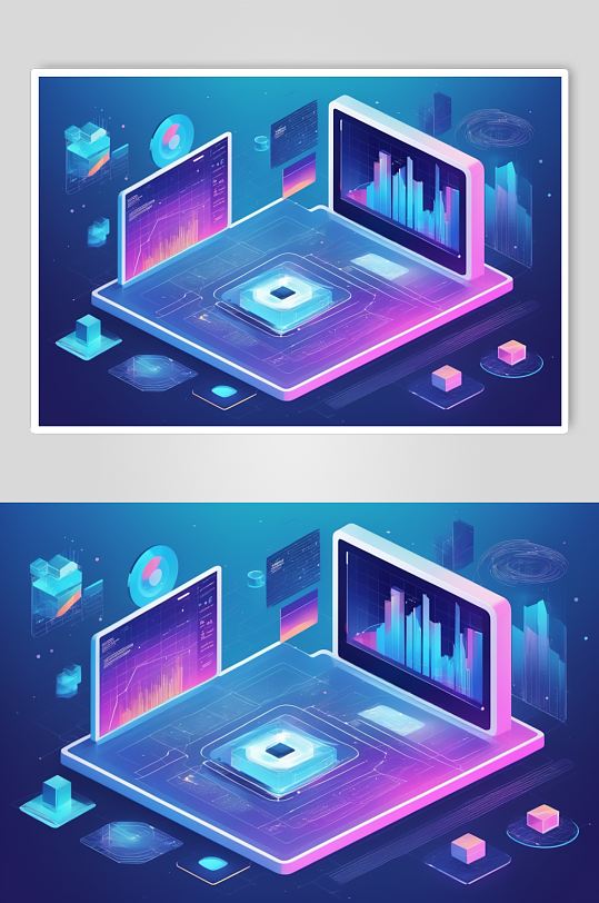 AI数字艺术现代科技数据可视化插图图片